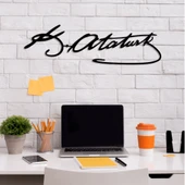 ALPHA METAL DESIGN Metal Atatürk İmzası Duvar Tablosu - Siyah Atatürk İmzası - Ev Ofis Dekorasyon Aksesuar AMD4030 - 4