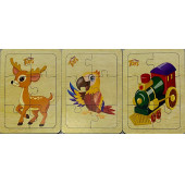 Trendy Toys Ahşap Puzzle Ilk Yapbozum 3 Adet 6 Parçalı 18x11cm - 1