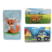 Trendy Toys Ahşap Puzzle Ilk Yapbozum 3 Adet 6 Parçalı 18x11cm - 1