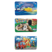 Trendy Toys Ahşap Puzzle Ilk Yapbozum 3 Adet 6 Parçalı 18x11cm - 1