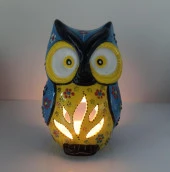 Buhurdanlık Baykuş Çini Mumluk Işık Ev Dekor Masa Özel Gün Hediye - 1