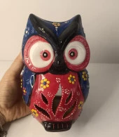 Buhurdanlık Baykuş Çini Mumluk Işık Ev Dekor Masa Özel Gün Hediye - 2