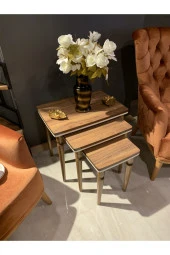 AKSET 3Lü Lüx Zigon Sehpa Ceviz - 2