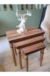 AKSET 3Lü Lüx Zigon Sehpa Full Ceviz thumbnail 1