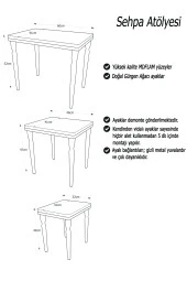 AKSET 3Lü Lüx Zigon Sehpa Gold Krem - 2