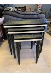 AKSET 3Lü Lüx Zigon Sehpa Siyah Mermer thumbnail 2