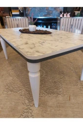 AKSET Orta Sehpa Lüx Beyaz Mermer Antrasit thumbnail 2