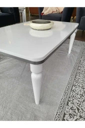 AKSET Orta Sehpa Lüx Beyaz Gümüş thumbnail 2