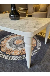 AKSET Orta Sehpa Lüx Beyaz Mermer Full Beyaz thumbnail 2