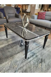 AKSET Orta Sehpa Lüx Siyah Mermer Gümüş thumbnail 2