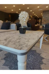 AKSET Orta Sehpa Lüx Beyaz Mermer Gümüş thumbnail 4