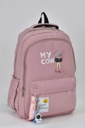 Elatae Kız Çocuk Genç Çok Gözlü Günlük Seyahat Okul Sırt Çantası Pembe 51498 thumbnail 2