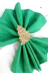 6lı Çam Yeşili Pamuk Kumaş Servis Sunum Peçetesi thumbnail 2