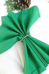 6lı Çam Yeşili Pamuk Kumaş Servis Sunum Peçetesi thumbnail 5