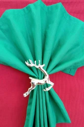 6lı Çam Yeşili Pamuk Kumaş Servis Sunum Peçetesi thumbnail 9