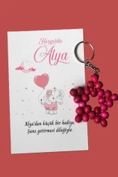 30 Adet Zincirli Ahşap Yıldız Anahtarlık Kız Bebek Hediyeliği Fil & Balon Kız Çocuk Konsept thumbnail 1