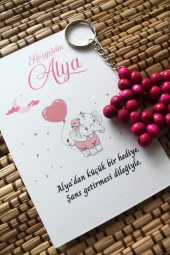 30 Adet Zincirli Ahşap Yıldız Anahtarlık Kız Bebek Hediyeliği Fil & Balon Kız Çocuk Konsept thumbnail 8