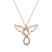 925 Ayar Gümüş Rose Melek Anne Ve Çocuk Kolye thumbnail 1