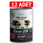 Eco natura pet kuzu etli yavru köpek konservesi gravy 12adet 400gr köpek yaş mama puppy konserve - 1