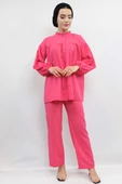Moda Çizgili Robalı İkili Takım Pembe - 1