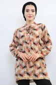 Moda Çizgi Kravatlı Bluz MC5172 Bej - 2