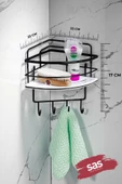Yapışkanlı Ömür Boyu Paslanmaz Kristal Ayarlanabilir Raf Banyo Düzenleyici Şampuanlık LK-01 SBSK - 3