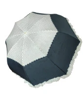 Puantiye Detaylı Kadın Şemsiye Lacivert - 3