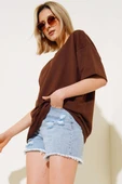 Basic Oversize Tshirt Kahve - 1