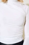 Yarı Balıkçı Yaka Bluz Ekru thumbnail 4
