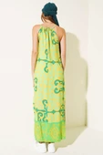 Etnik Desenli İp Askılı Elbise Yeşil thumbnail 3