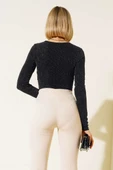 Çıtçıtlı Simli Body Siyah - 3