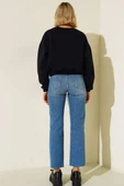 Üç İplik Kısa Sweatshirt Siyah - 3