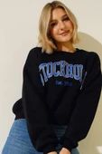 Üç İplik Kısa Sweatshirt Siyah - 2