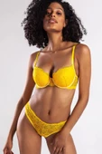 GCOLORS A Plus Sarı Dantelli Dolgulu Balconette Push Up Sütyen - 3