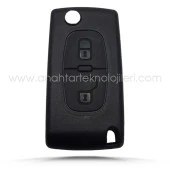 PEUGEOT 307 2001-2009 2 Buton Pil Yataksız Sustalı Boş Kap Oto Kumanda Kabı - 1