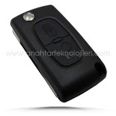 PEUGEOT 307 2001-2009 2 Buton Pil Yataksız Sustalı Boş Kap Oto Kumanda Kabı - 3