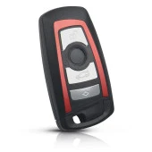 BMW CAS4 F Serisi 4 Buton Kırmızı Çerçeveli Smart Boş Kap - 1