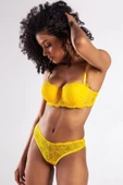 GCOLORS A Plus Sarı Dantelli Destekli Push Up Strapless Sütyen - 4