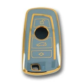 BMW F Serisi CAS4 Tip 4 Buton Gri Oto Anahtar Kumanda Kabı Kılıfı Oto Anahtarlık - 1