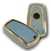 BMW F Serisi CAS4 Tip 4 Buton Gri Oto Anahtar Kumanda Kabı Kılıfı Oto Anahtarlık - 3