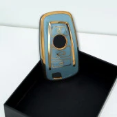 BMW F Serisi CAS4 Tip 4 Buton Gri Oto Anahtar Kumanda Kabı Kılıfı Oto Anahtarlık - 5