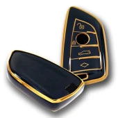 BMW F Serisi FEM Tip 4 Buton Siyah-Bronz Oto Anahtar Kumanda Kabı Kılıfı Oto Anahtarlık thumbnail 3