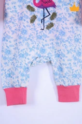 Babyhola Bayramlık Kız Bebek Çocuk Flamingo Bayramlık Salopet Badi Takım 23388 - 3
