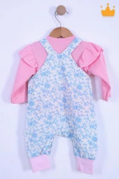 Babyhola Bayramlık Kız Bebek Çocuk Flamingo Bayramlık Salopet Badi Takım 23388 - 5