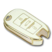 Peugeot 508 3 Buton Sustalı Beyaz Oto Anahtar Kumanda Kabı Kılıfı Oto Anahtarlık - 4