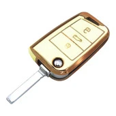 Volkswagen Seat Skoda MQB Sustalı Beyaz Oto Anahtar Kumanda Kabı Kılıfı Oto Anahtarlık thumbnail 4