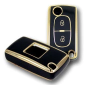 Peugeot 307 Citroen C3 2 Buton Sustalı Siyah Oto Anahtar Kumanda Kabı Kılıfı Oto Anahtarlık - 3