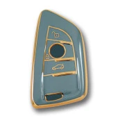 BMW F Serisi FEM Tip 3 Buton Gri Oto Anahtar Kumanda Kabı Kılıfı Oto Anahtarlık thumbnail 1