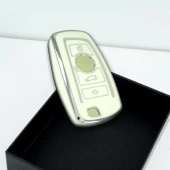 BMW F Serisi CAS4 Tip 4 Buton Beyaz-Gümüş Oto Anahtar Kumanda Kabı Kılıfı Oto Anahtarlık - 5