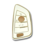 BMW F Serisi FEM Tip 3 Buton Beyaz Oto Anahtar Kumanda Kabı Kılıfı Oto Anahtarlık thumbnail 1